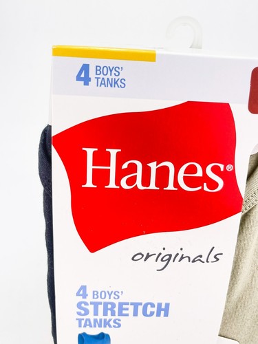 Hanes Originals Boys Stretch Tanks 4 Tanks Size Medium Solid Multi Color - Picture 7 of 10