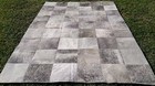 New Large Cowhide Rug Patchwork Cowskin Cow Hide Leather Carpet Gray.