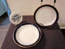 RICHARD GINORI, 3 coppette in porcellana bordo blu cobalto sottosmalto e oro