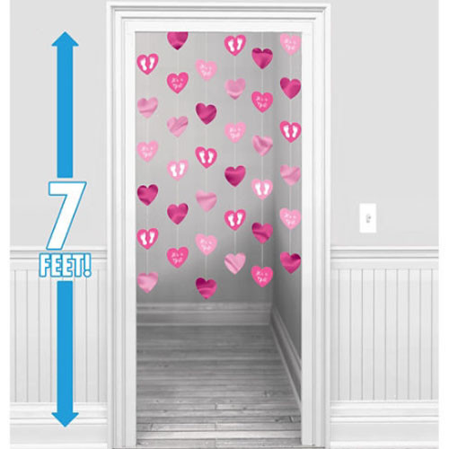 Baby Girl Hanging String Decorations Shower Party Supplies Pink