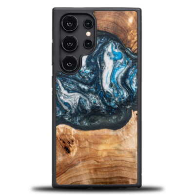 Handyhülle für Galaxy S24 Ultra Bewood Unique Planets Erde Holzhülle Case Etui