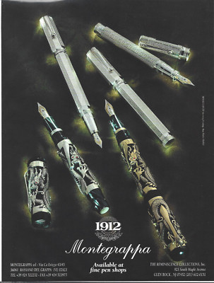 Montegrappa 1912 Reminiscence Fountain Pens Print Ad, Montegrappa Magazine Ad