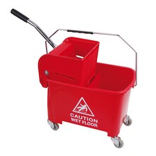 Kentucky Mop Bucket Wringer & 2 Mop Heads Traditional Industrial Office Mopping