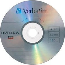 10 Verbatim 4X Blank DVD+RW Logo Branded 4.7GB Rewritable DVD Disc 94834