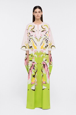 casual kaftan dresses for women Floral Print Peach Women Plus Size Short Kaftan Casual Dress