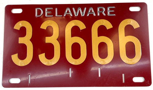 Vintage Delaware Taxi License Plate 1959-1974 Man Cave Pub Collector Wall Decor