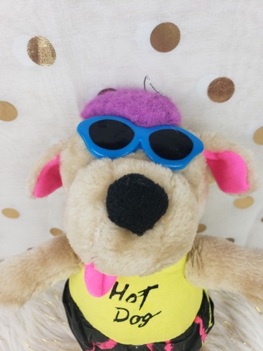 Vintage ACE Hot Dog 10" Plush Stuffed Animal Toy Party Boy Collectible Neon - Picture 2 of 16
