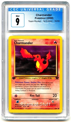 CGC 9 MINT Charmander Team Rocket 1st Edition 2000 Pokemon WOTC 50/82  -08