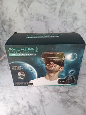 Arcadia VR  Virtual Reality Headset Black Smart Phones Google  NEW