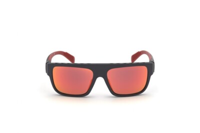 Adidas SP0037 02L Matte Black Plastic Orange Mirrored Sunglasses Frame 59-17-140