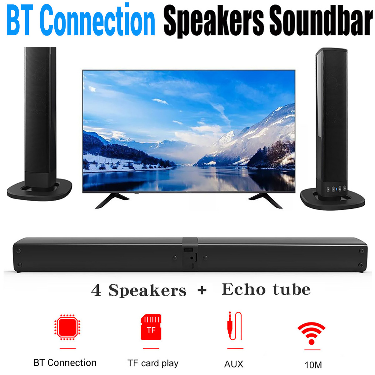 Bar Wireless Bluetooth 5.0 Speakers Soundbar Tv Home Theater