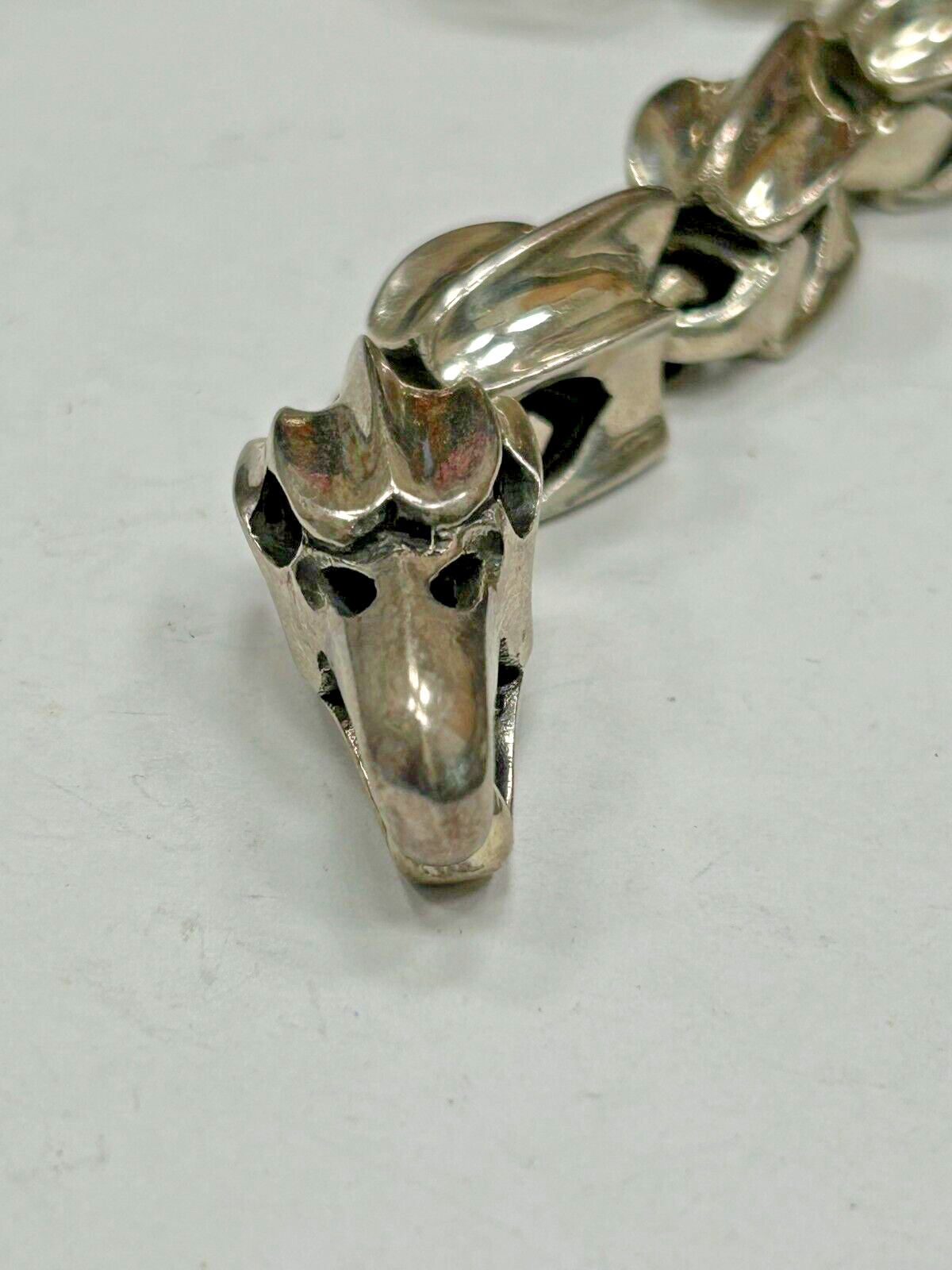 925 Sterling silver Solid 9 Inch Eagle Head Clasp… - image 3