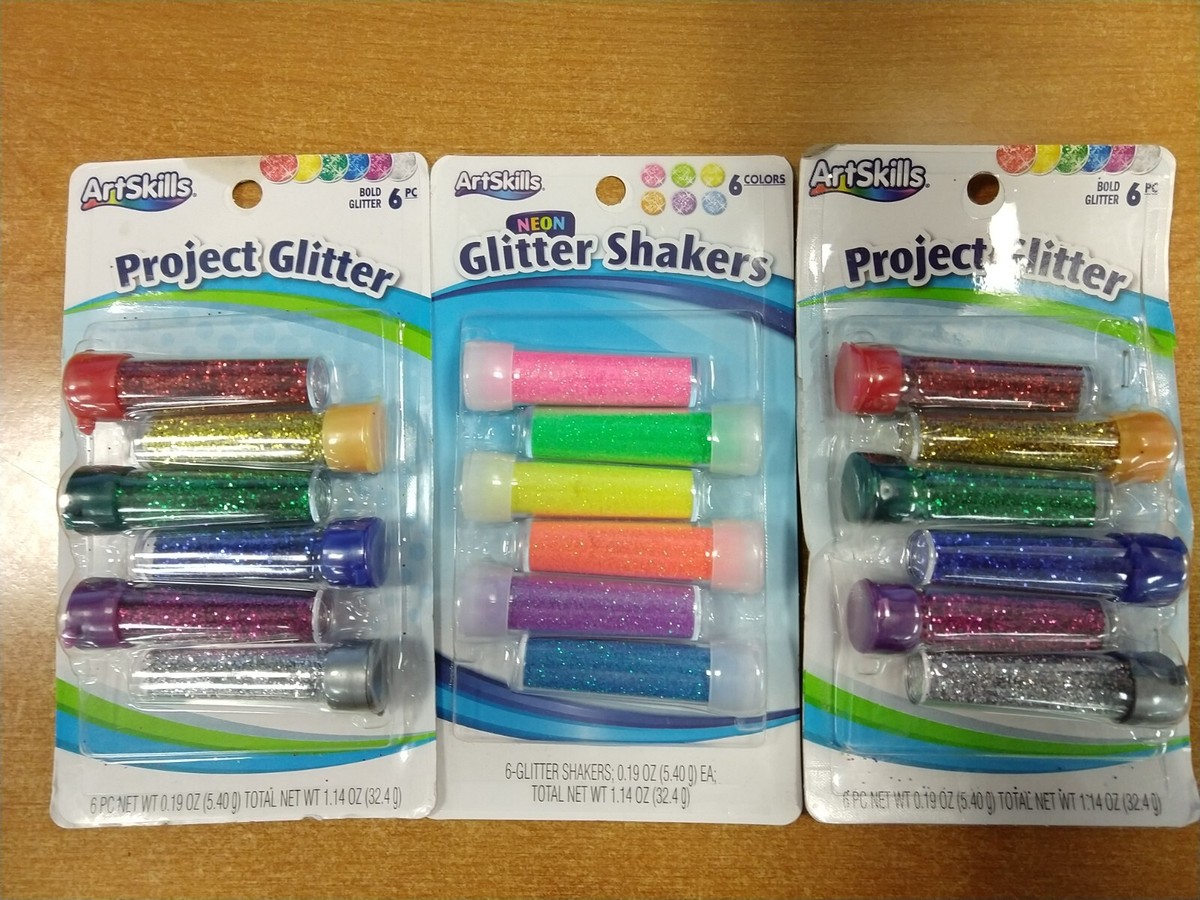 ArtSkills Neon Glitter Shakers – 6 Assorted Colors, Ultra-Fine Glitter For Crafts & Art Projects