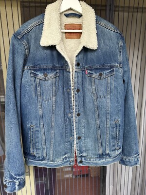 Levi s Sherpa Jeans Trucker-Jacke Indigo Blau Gr. L