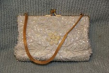 Vintage Vivant By Sarne Italian Beads Handbag Clutch Evening Bag