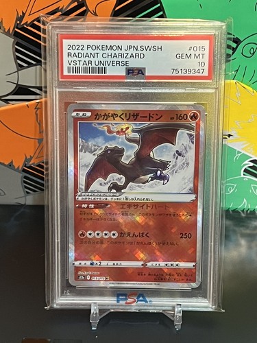 PSA 10 Radiant Charizard 15/172 Vstar Universum japanische Pokémon-Karte TCG