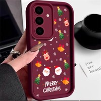 Case For Samsung S24 S23 Ultra FE A55 A35 A15 Christmas ShockProof Bumper Cover