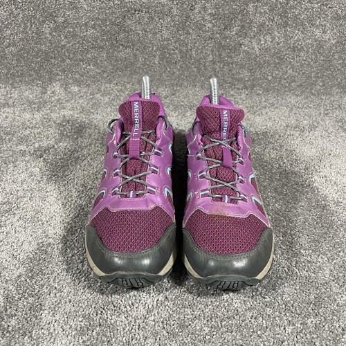 Merrell Oak Creek Niñas Talla 5 M Púrpura Bajo Con Cordones Impermeables Zapatos de Senderismo Usados - Imagen 4 de 11