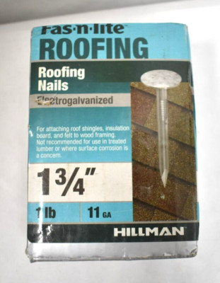 Hillman Fas-N-Tite Roofing Nails Electrogalvanized 1-3/4'' x 11 Gauge 1lb Pack