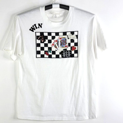 Las Vegas Gambling Casino Vintage Created T-Shirt Women's Size Large White