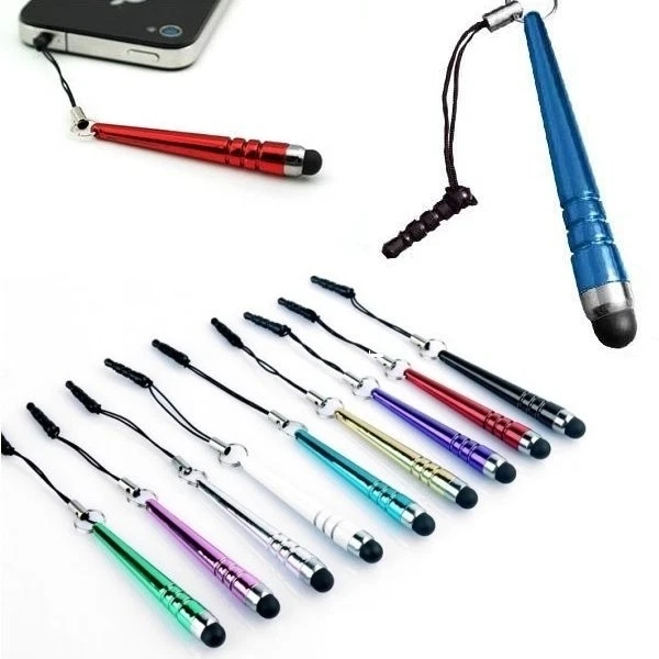 SET OF SHORT STYLUS TOUCH PENS 3.5MM dust plug FOR apple iphone 3G 4S 5S ipod 6 - Image 2 of 4