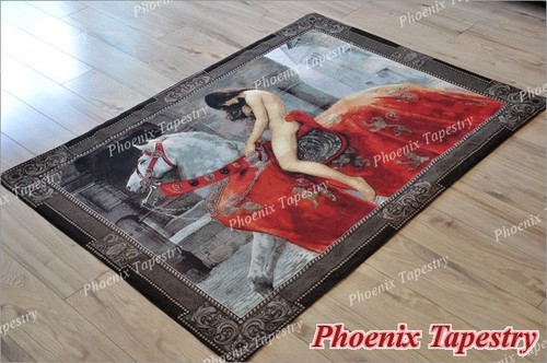 Lady Godiva Medieval Old World Tapestry Wall Hanging, Cotton 100%, 55"x39", US - Picture 3 of 11