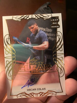 2021 Leaf Trinity Clear Oscar Colas Auto Rookie Bronze XRC White Sox See Pics G1