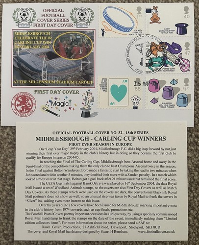 Middlesbrough Carling Cup Winners 2005 Dawn First Day Cover