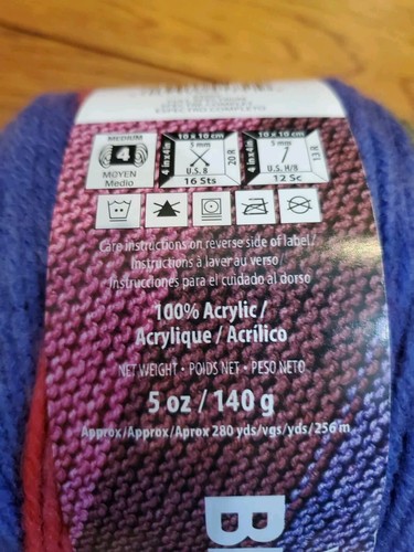 New Bernat Pop self-striping yarn, Full Spectrum, 1 cake (280 yds) - Picture 3 of 3