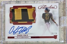 2022 Oneil Cruz Panini Flawless Rookie Patch Auto 20/20 Rpa Sealed Ruby