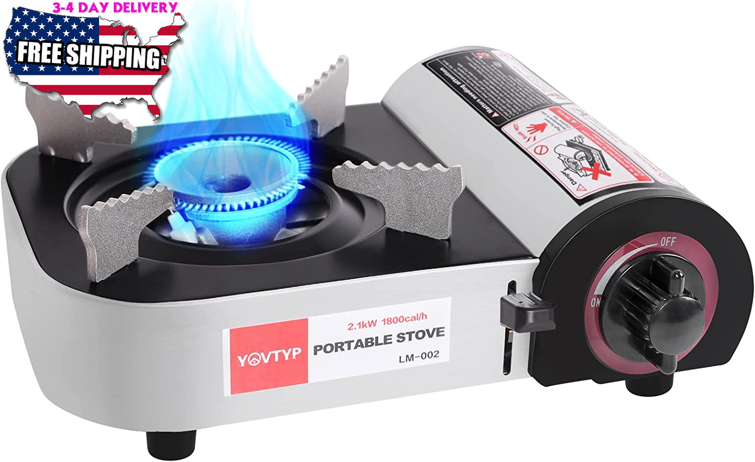 Tabletop One Gas Stove Portable Camping Outdoor Burner Propane Hiking Picnic  BBQ | Inox Wind
