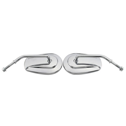Pair Chrome Rearview Side Mirrors 8mm For Harley Dyna Sportster XL 883 1982+ - Picture 9 of 11