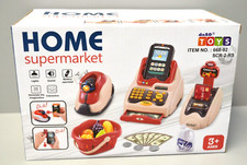 deAO Spielset Supermarktkasse mit Scanner Kreditkarte Spielzeuglebensmittel Neu