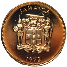Rare Proof Jamaica 1972 Cent~Ackee Fruit~Only 17,000 Minted~Awesome~Free Ship
