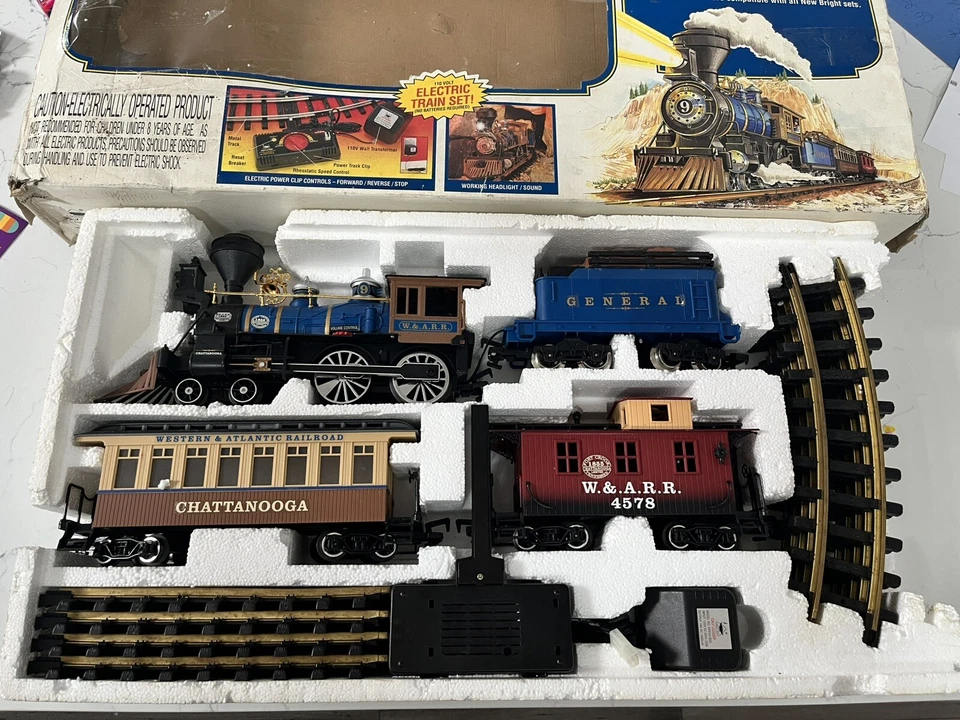 VINTAGE Bright ELECTRIC G Scale Train Set, W.A.R.R. #376 - READ! - Image 2 of 4