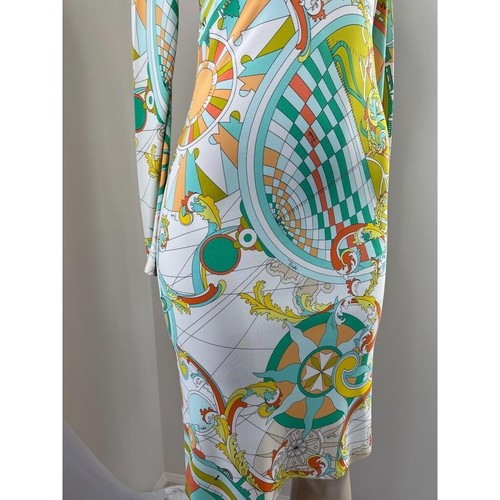 EMILIO PUCCI V-Neck Abstract Print Long Sleeve Shift Mini Dress Size IT38 - Picture 15 of 18