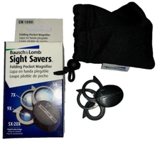 NEW Bausch + Lomb Folding Pocket Magnifier Genuine OEM 5X 7X 9X Retail box + bag