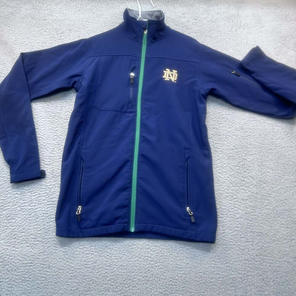 Notre Dame Fighting Irish Mens Soft Shell Blue Jacket Small
