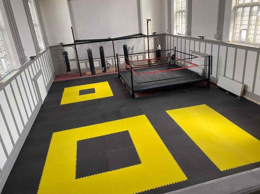 40mm Martial Arts Jigsaw Mats 1m2 Yellow/Black Karate TKD Judo BJJ