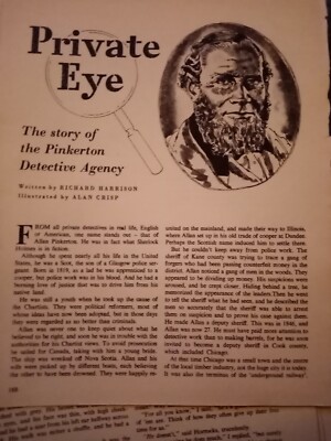 El55 Ephemera 1962 Artikel Pinkerton Detektiv, Agentur von Richard Harrison 
