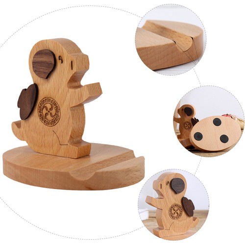 Desk Phone Stand Wooden Phone Stand Tablet Desk Stand Wood Phone Holder - Zdjęcie 4 z 12