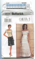 BUTTERICK 3859 MISSES' TOP & SKIRT W/ VARIATIONS SZ 6-10 UNCUT 2003