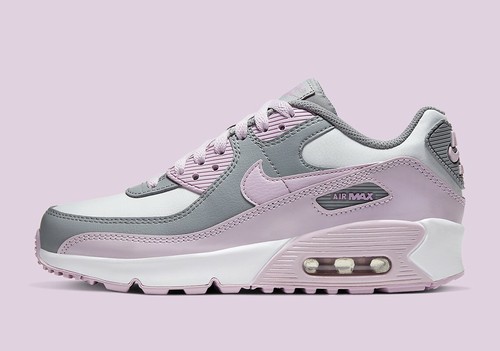 Nike AIR MAX 90 LTR (GS) Bambina UK 4 (EUR 36.5 Grigio Rosa Bianco CD6864  002 | eBay