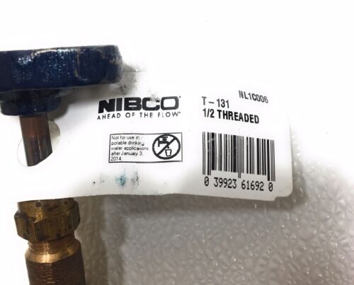 Nibco T-131 NL1C006 Bronze Absperrschieber 1/2 Gewinde 150 SWP 300 CWP schneller Versand - Bild 2 von 4