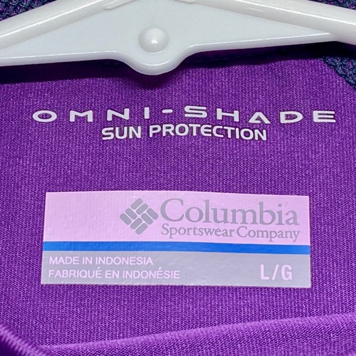 Columbia T-Shirt Girls Large Purple Fillie G Sun Splashes Omni Shade UPF 50 Tee - Picture 18 of 18