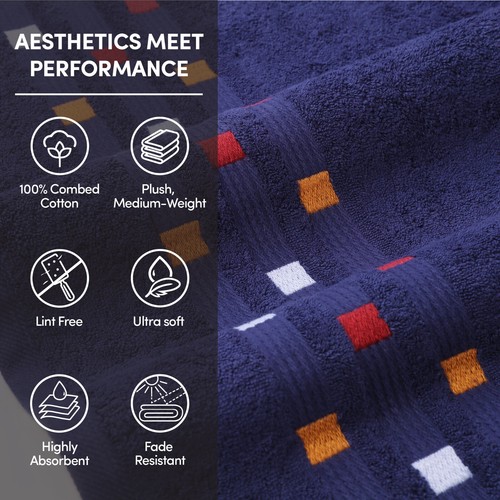 Combed Cotton Bath Towels, 550 GSM Towel Sets, Hand, Face & Bathroom Towels - Picture 39 of 89