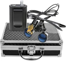 2.5X Dental Binocular Loupes with 5W LED Head Light + Filter Belt Clip Box Black