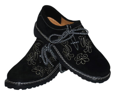 Black LEATHER Shoes German 10 11 12 13 Lederhosen Bundhosen Oktoberfest  Men