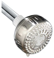 2 PAK Waterpik Brushed Nickel 5 Setting Fixed Mount Shower Head. It has a 3-1...