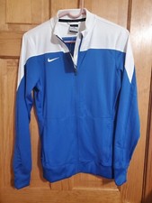 Womens Nike Drifit Soccer Full Zip Track Jacket NWT Size S Blue/White